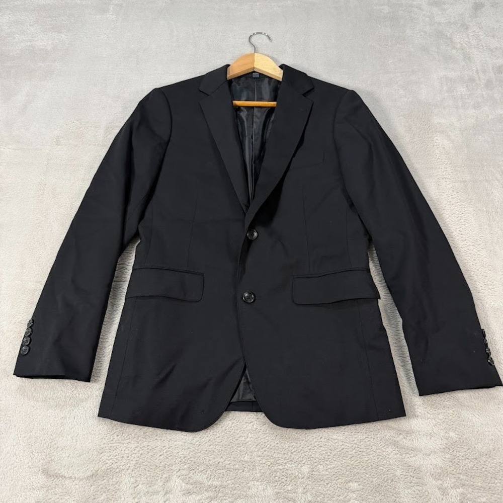 Bonobos Mens 36R Slim Fit Blazer Jacket Black 2-Button Sport Coat Wool Stretch
